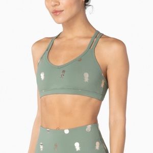 NWT Beyond Yoga Pineapple Double Back Bra